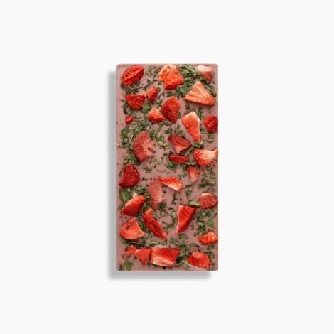 Czekolada różowa RUBY z truskawkami i mięta 80g